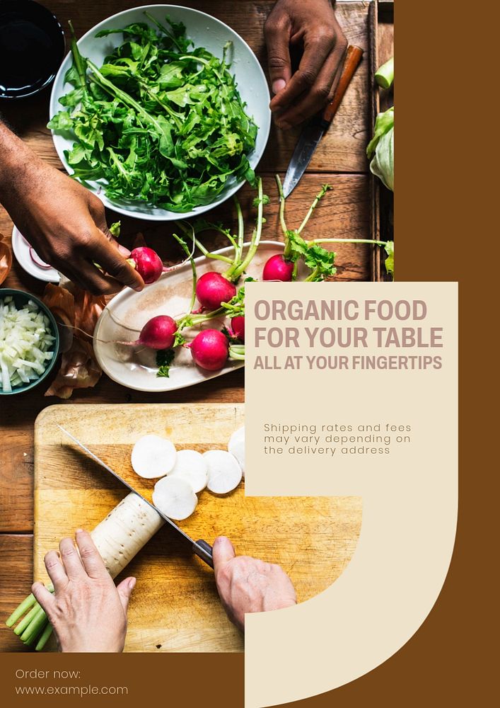 Organic food editable poster template