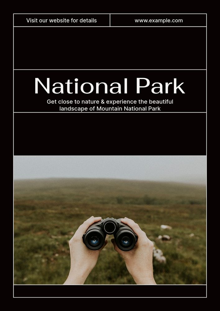 National park poster template, editable text & design