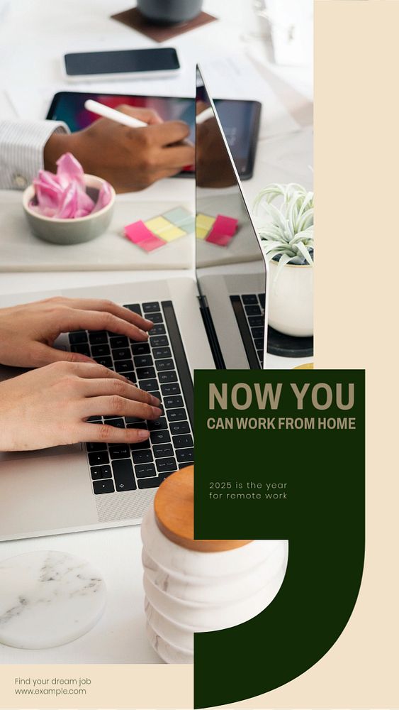 Work from home story template, editable social media design