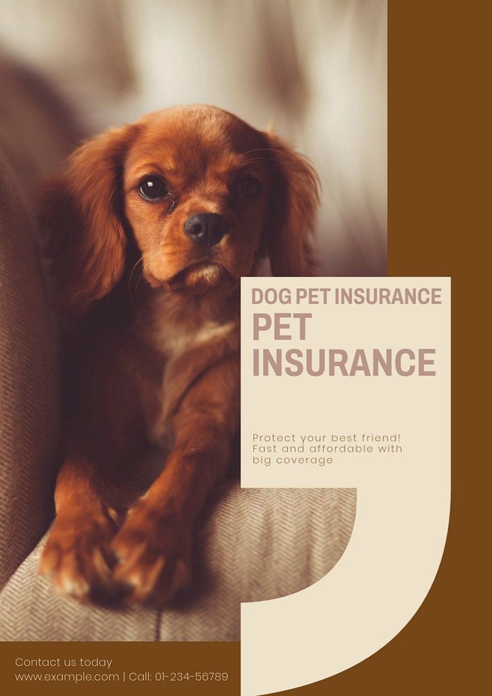 Pet insurance editable poster template