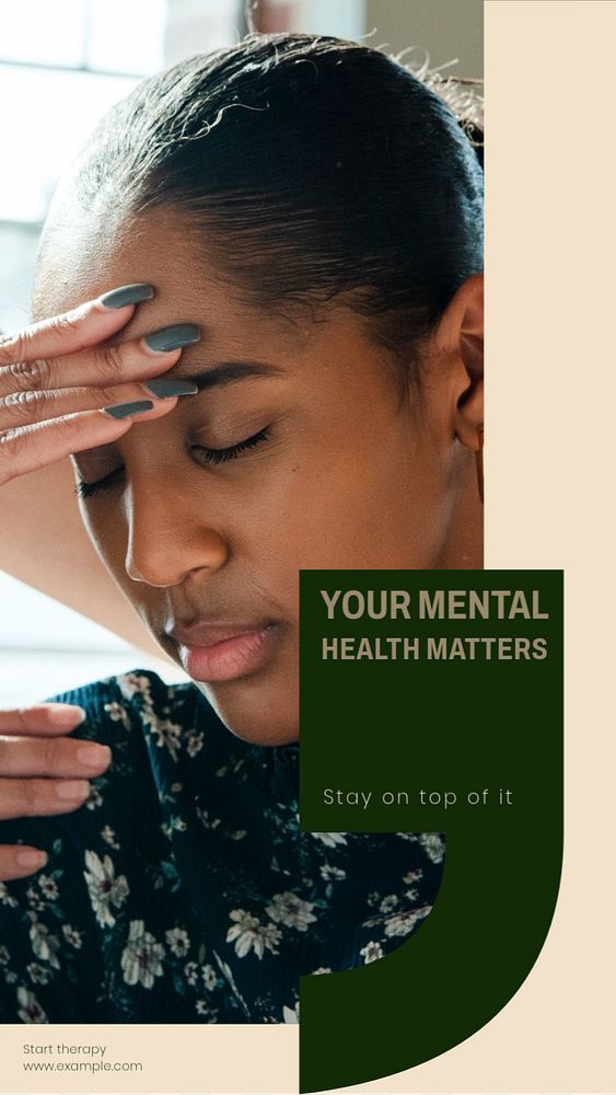 Mental health therapy story template, editable social media design