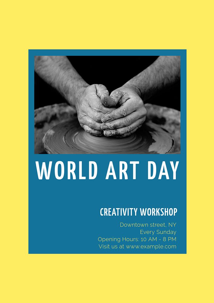 World art day editable poster template