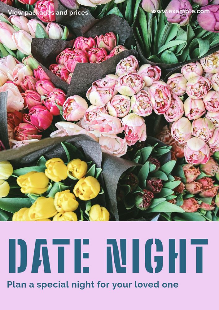 Date night editable poster template