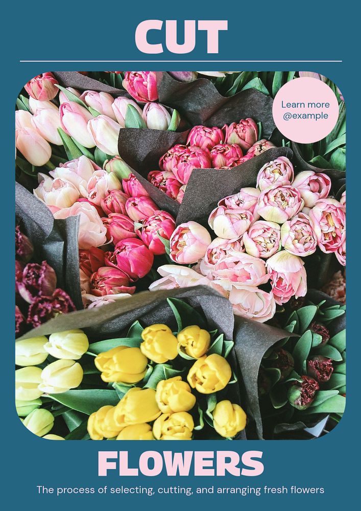 Arranging fresh flowers editable poster template