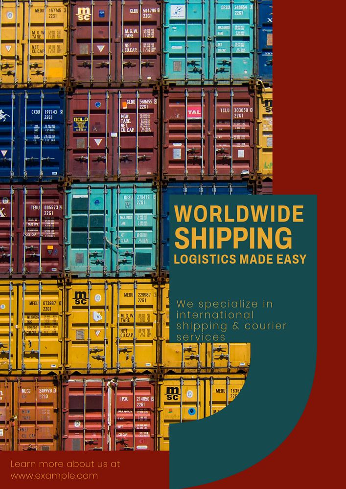 Worldwide shipping editable poster template