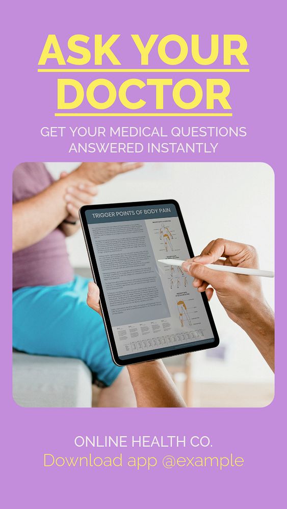 Ask your doctor story template, editable social media design