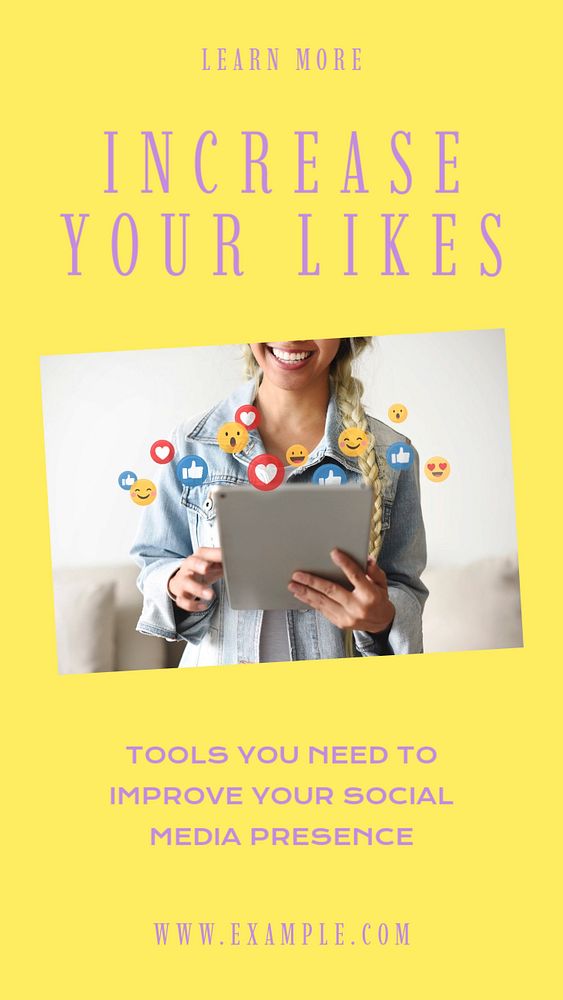 Increase your likes story template, editable social media design