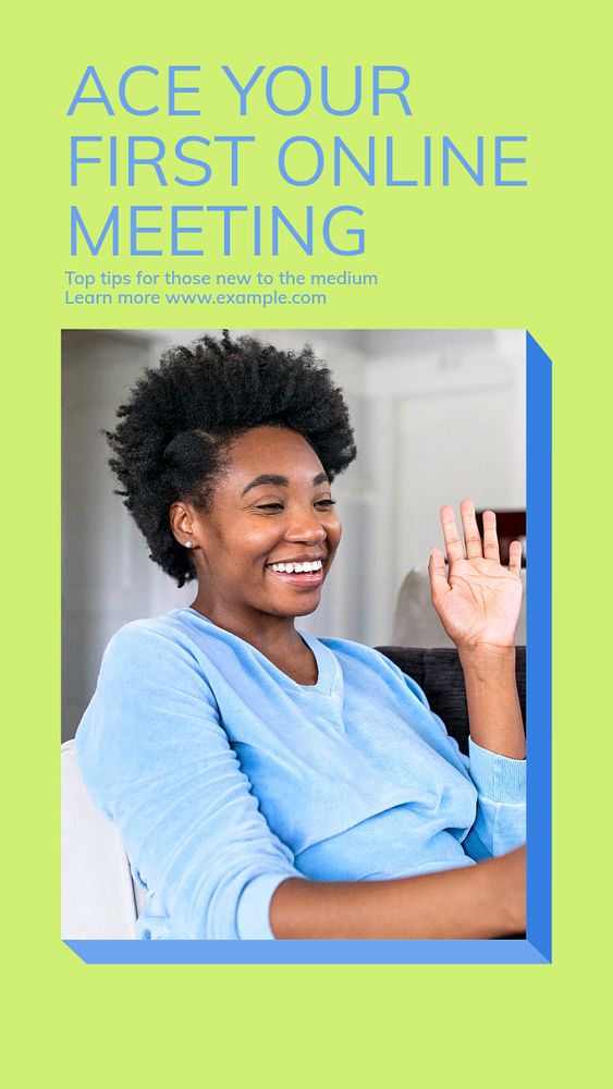 Online meeting story template, editable social media design