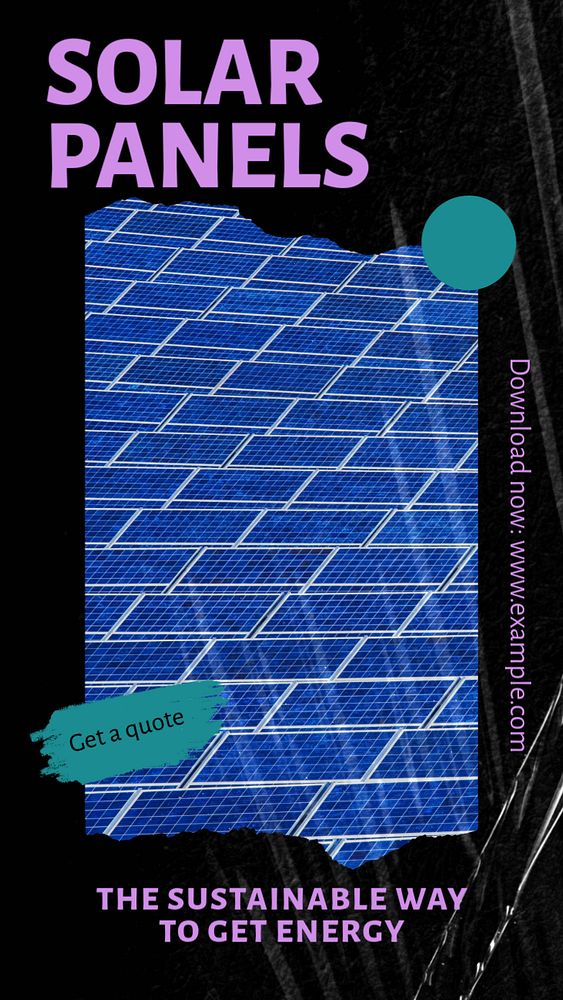 Solar panels story template, editable social media design