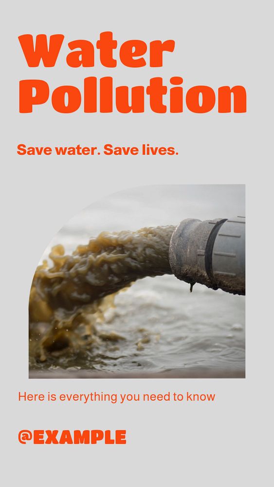 Water pollution story template, editable social media design