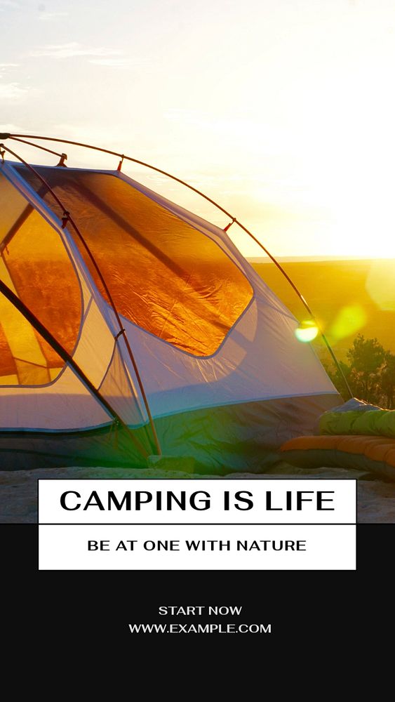 Camping story template, editable social media design