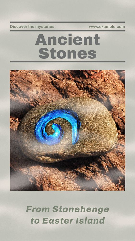 Ancient rock formations story template, editable social media design