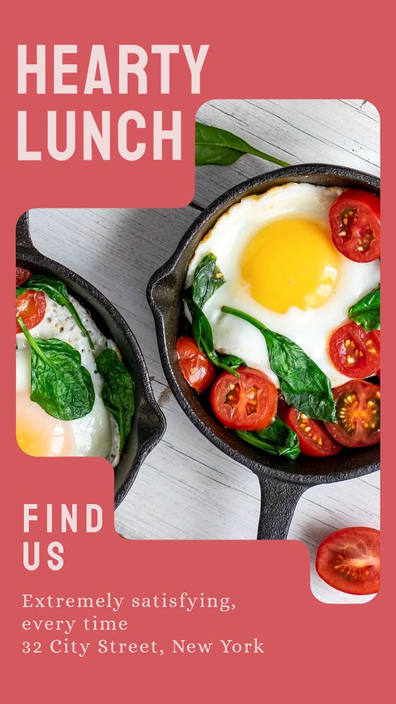 Hearty lunch story template, editable social media design