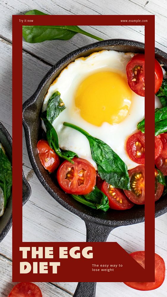 Egg diet story template, editable social media design