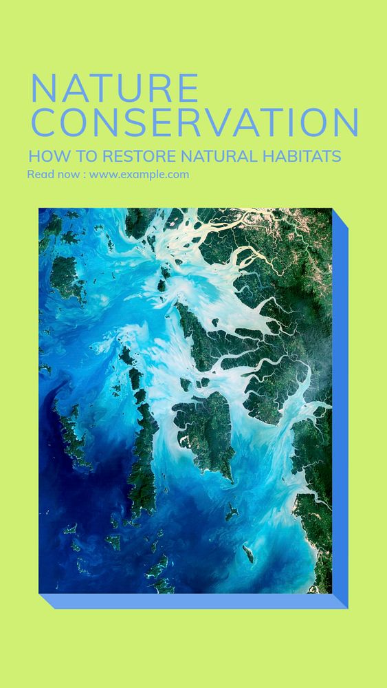 Nature conservation story template, editable social media design