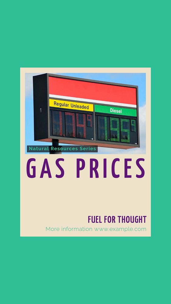 Gas prices story template, editable social media design