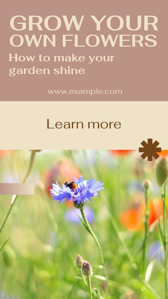 Garden flowers story template, editable social media design