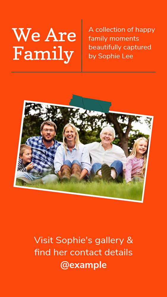 Family photos story template, editable social media design