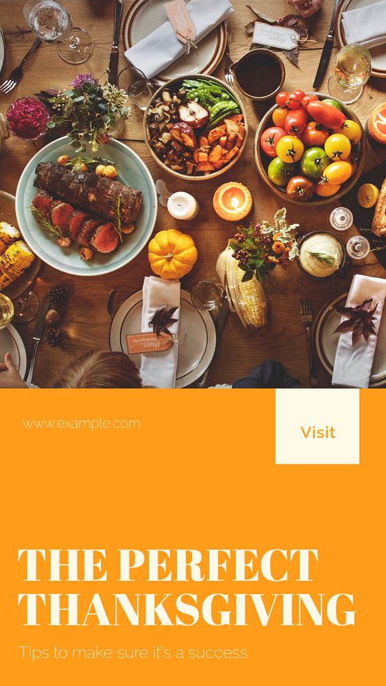 Thanksgiving story template, editable social media design