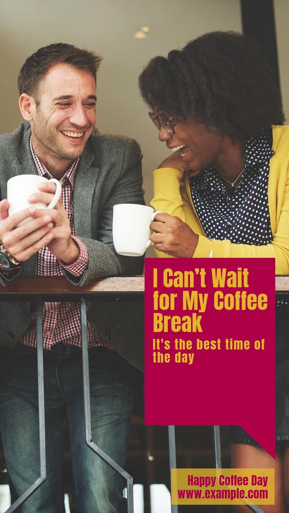 Coffee break story template, editable social media design