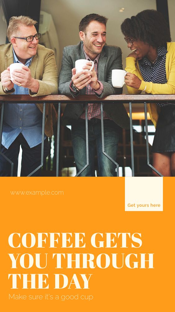 Coffee story template, editable social media design