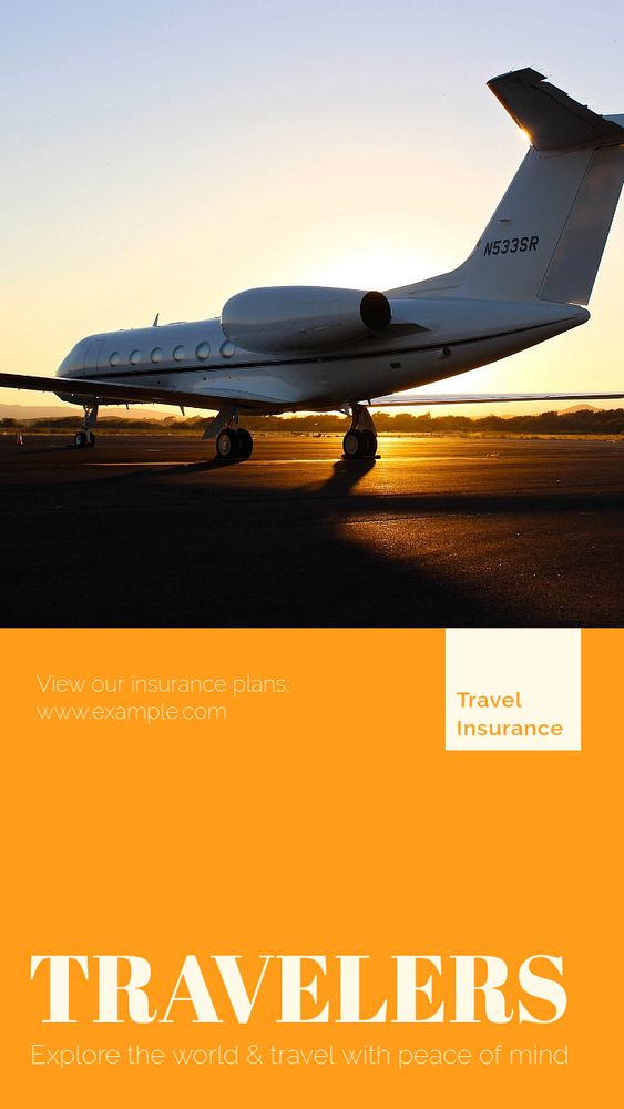 Travel insurance story template, editable social media design