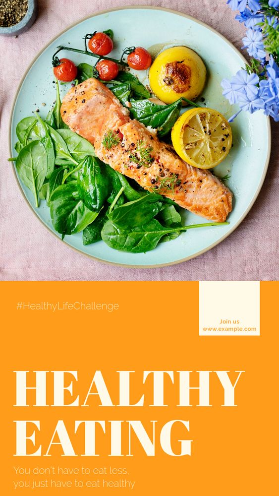 Healthy eating story template, editable social media design