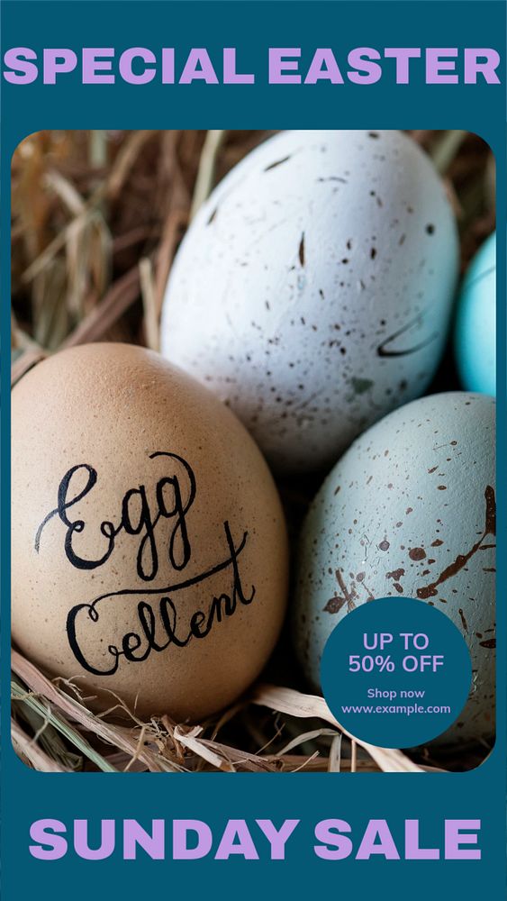 Easter sale story template, editable social media design