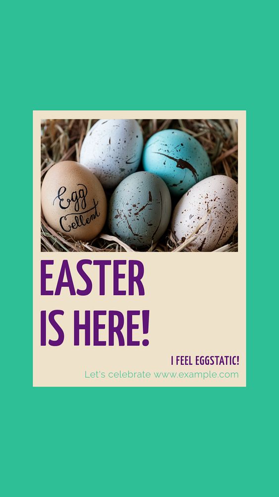 Easter eggs story template, editable social media design