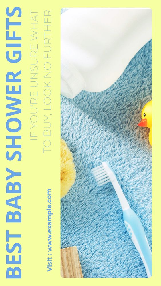 Baby shower gifts story template, editable social media design