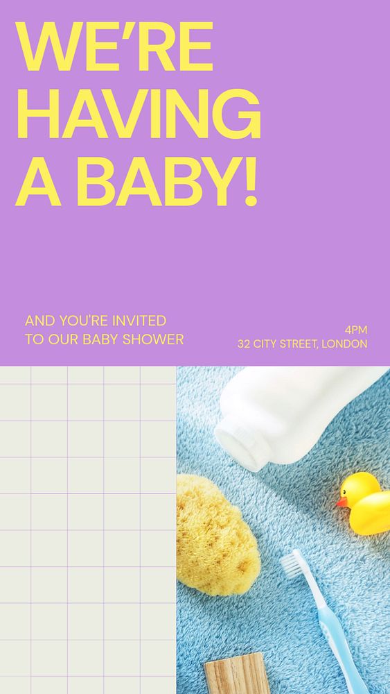 Baby shower story template, editable social media design