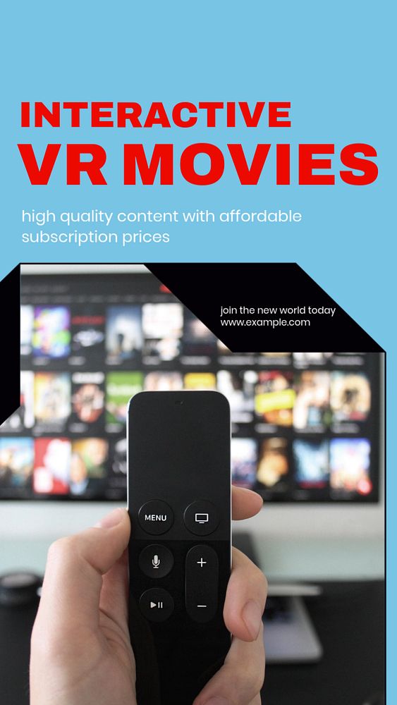 VR movies story template, editable social media design