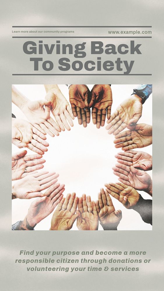 Give to society story template, editable social media design