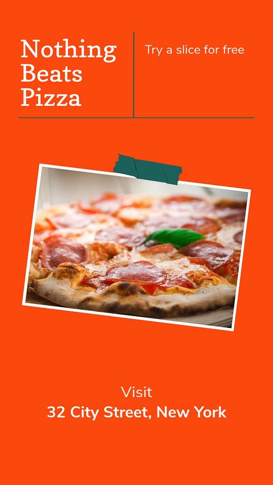 Pizza story template, editable social media design