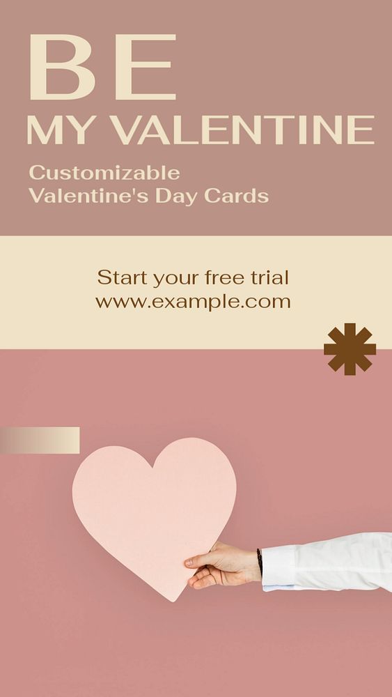 Be my valentine story template, editable social media design