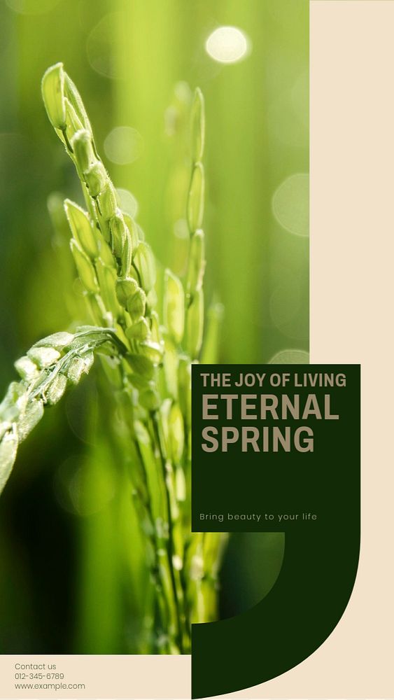 Eternal spring story template, editable social media design