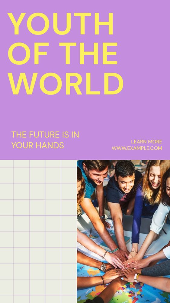 World youth story template, editable social media design