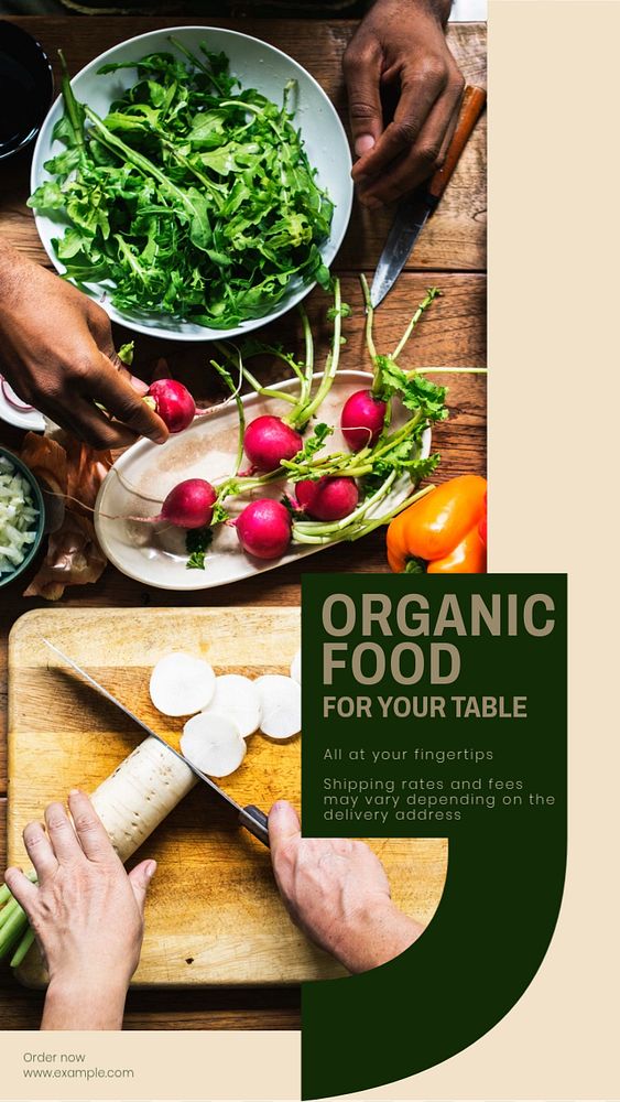 Organic food story template, editable social media design