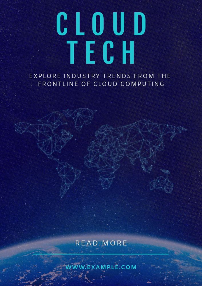 Cloud tech  poster template, editable text and design