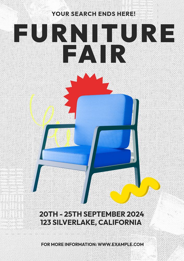 Furniture fair  poster template, editable text and design