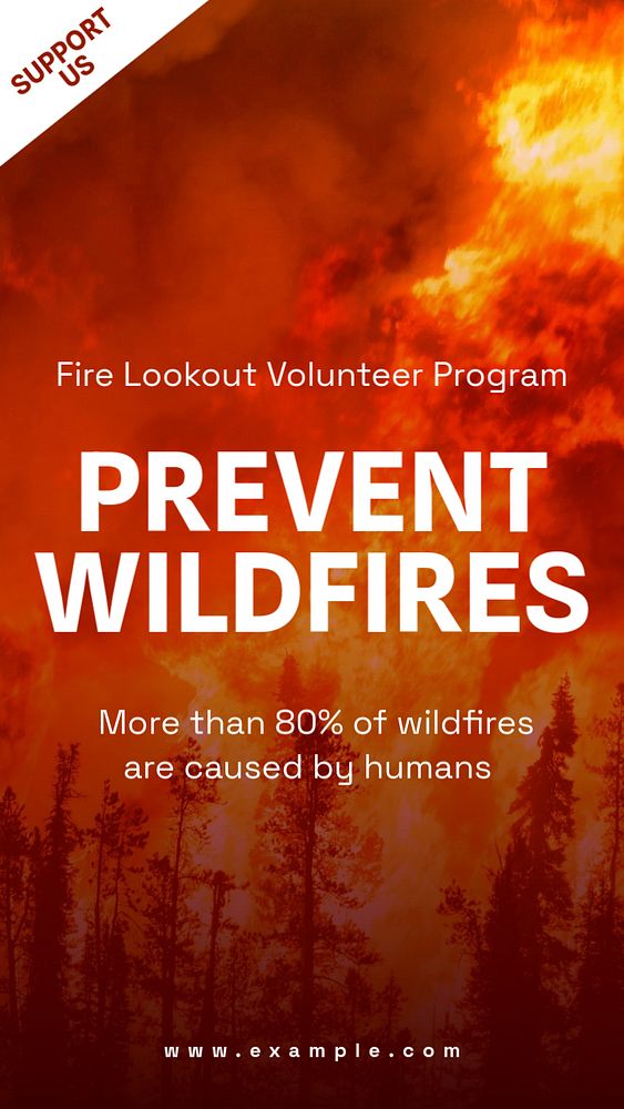 Forest fire Instagram story template, editable text