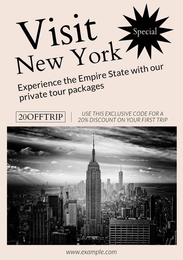 New york  poster template, editable text and design