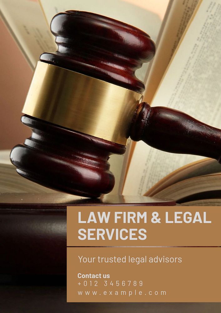 Law firm  poster template, editable text and design