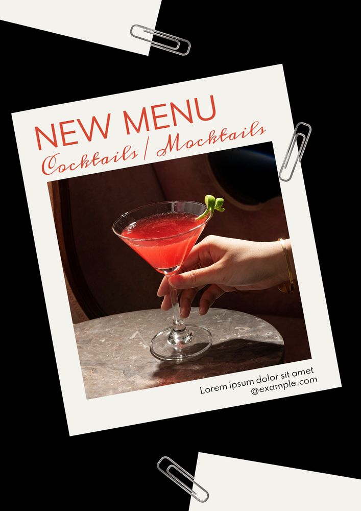 New menu  poster template, editable text and design