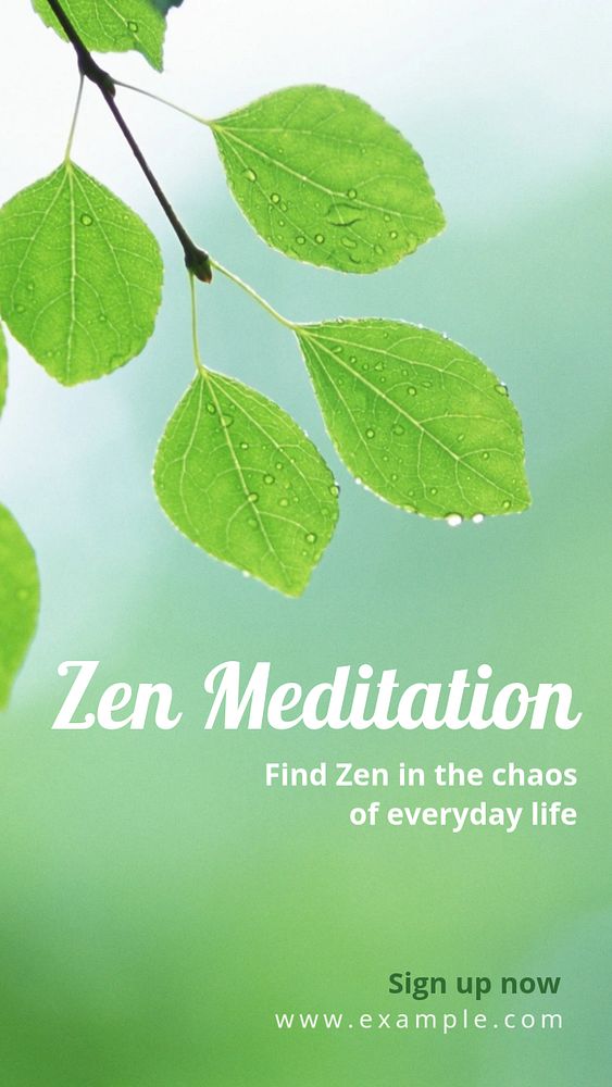 Zen meditation  Instagram story template, editable text