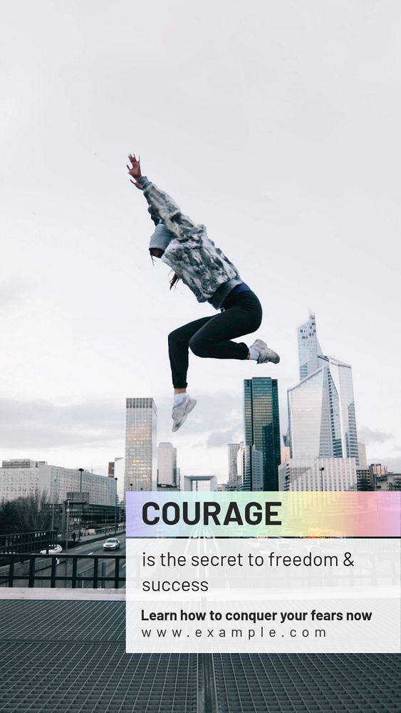 Courage & success quote  Instagram story template, editable text