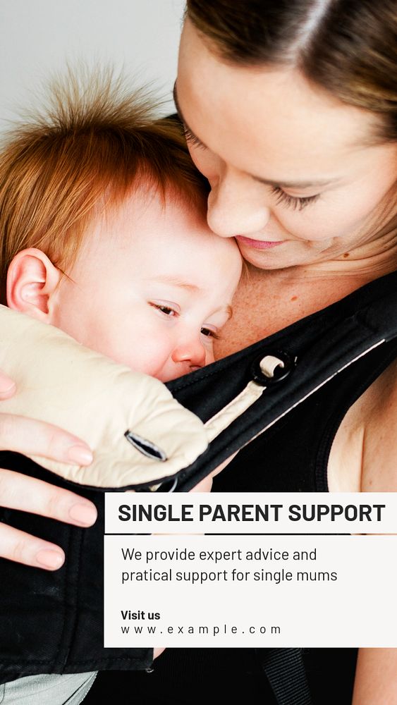 Single parent support  Instagram story template, editable text