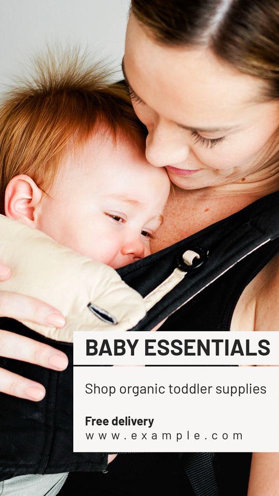 Baby essentials  Instagram story template, editable text