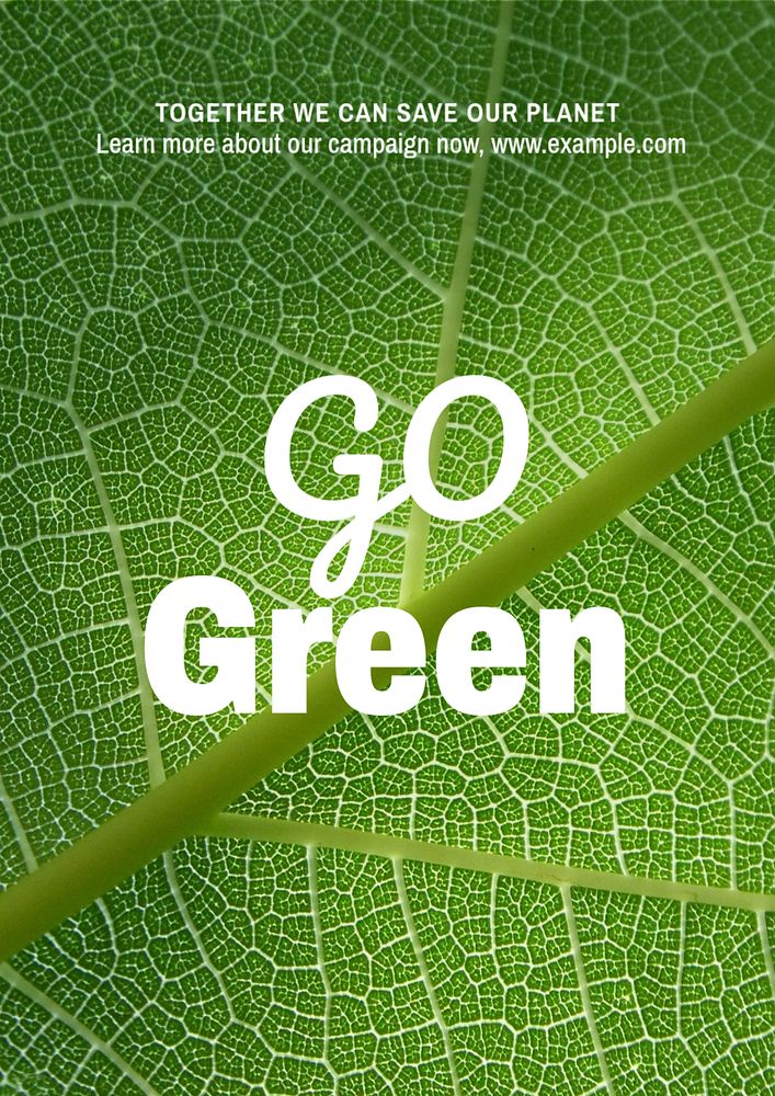 Go green  poster template, editable text and design