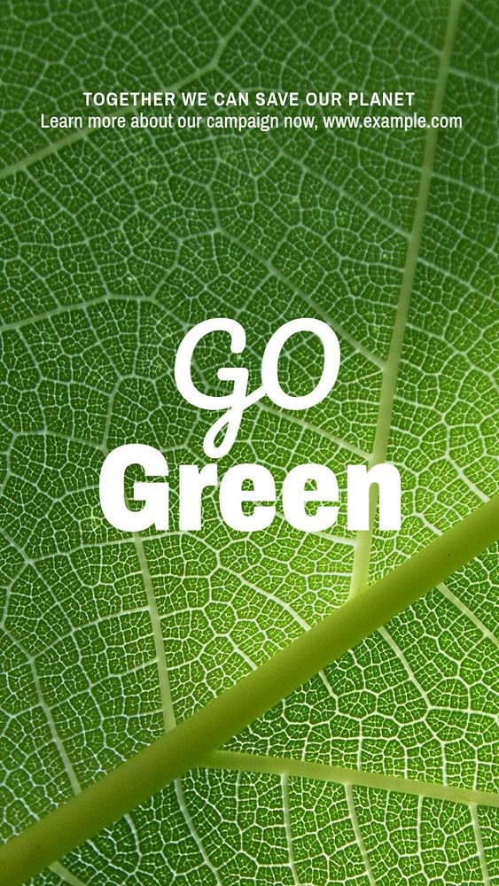 Go green  Instagram story template, editable text